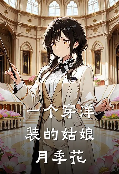 一个穿洋装的姑娘月季花