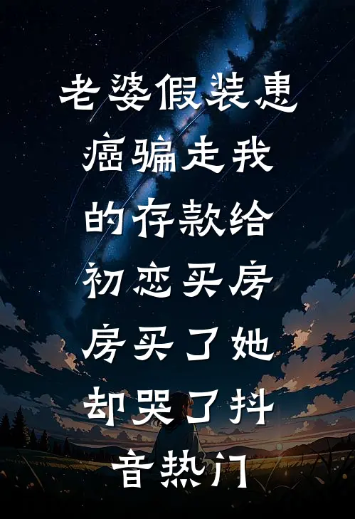 老婆假装患癌骗走我的存款给初恋买房，房买了她却哭了抖音热门